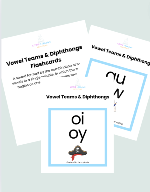 vowel team flashcards (diphthongs).